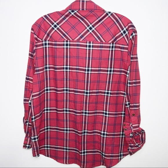 Plaid snap front button down - Picture 5 of 6